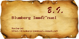 Blumberg Immánuel névjegykártya